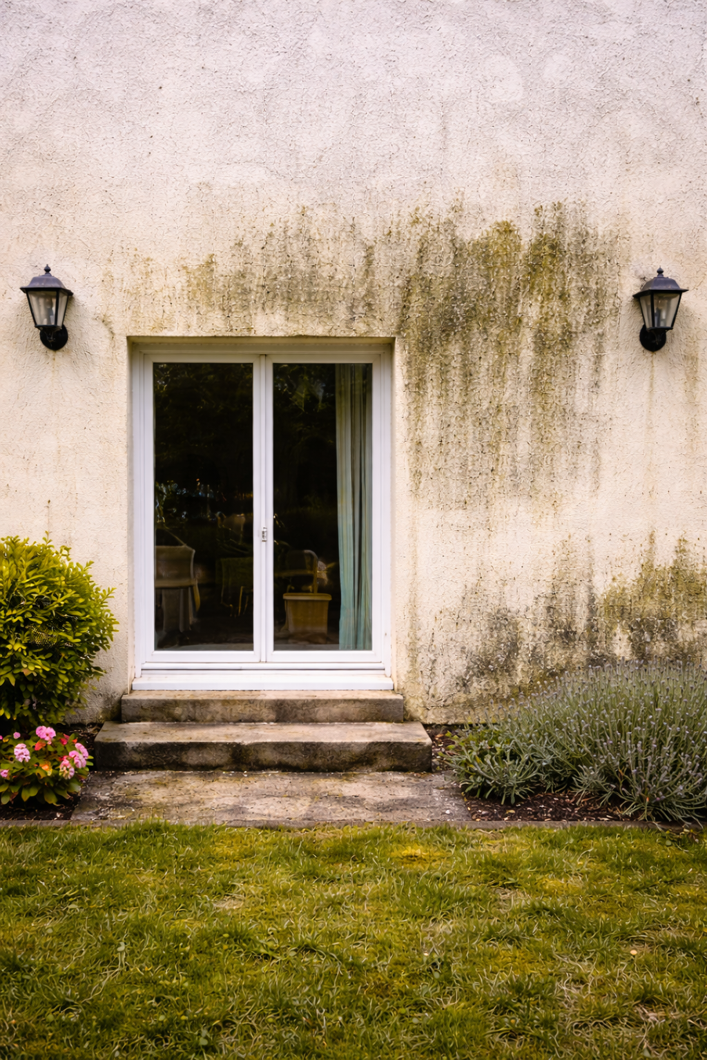 Photo d'un mur sale avant nettoyage